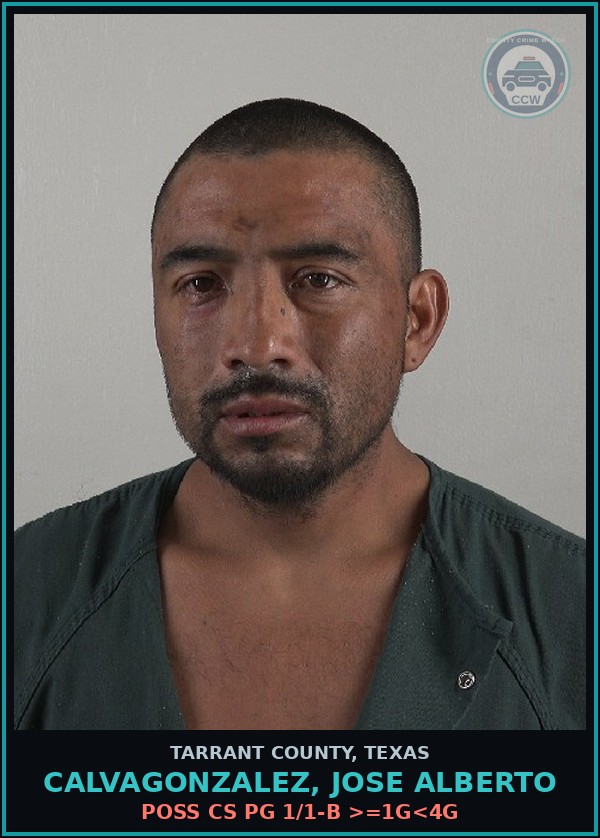 Booking mugshot of Calvagonzalez, Jose Alberto in Tarrant County