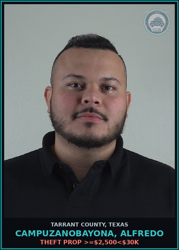 Booking mugshot of Campuzanobayona, Alfredo in Tarrant County