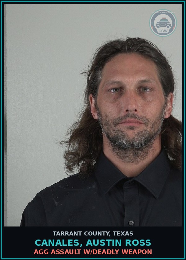 Booking mugshot of Canales, Austin Ross in Tarrant County