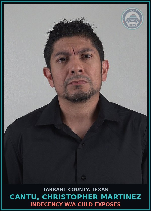 Booking mugshot of Cantu, Christopher Martinez in Tarrant County