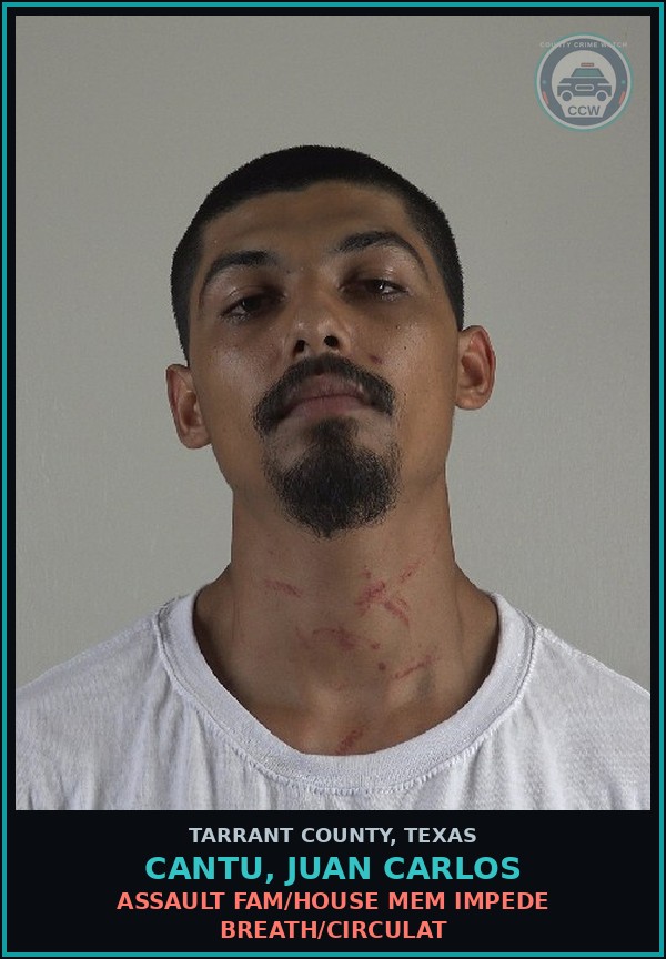 Booking mugshot of Cantu, Juan Carlos in Tarrant County