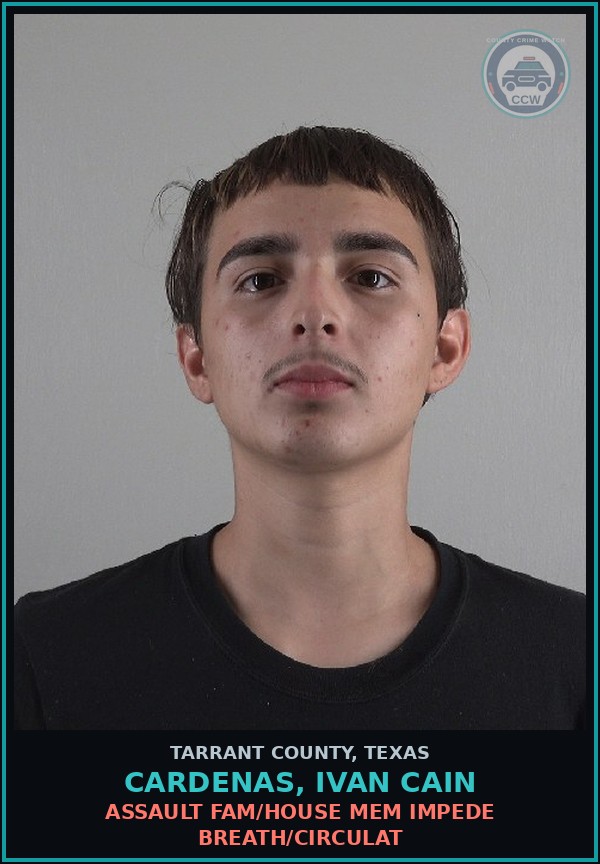 Booking mugshot of Cardenas, Ivan Cain in Tarrant County