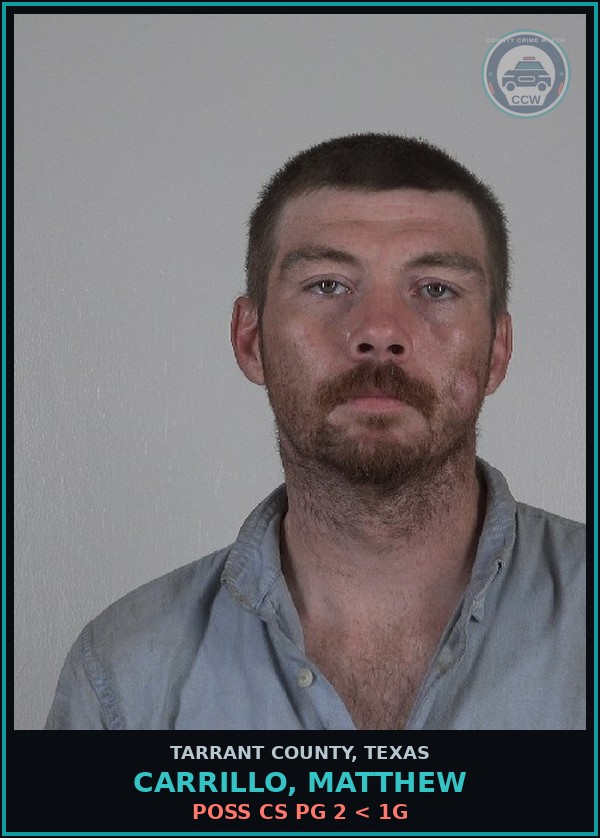Booking mugshot of Carrillo, Matthew in Tarrant County