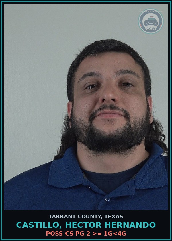 Booking mugshot of Castillo, Hector Hernando in Tarrant County