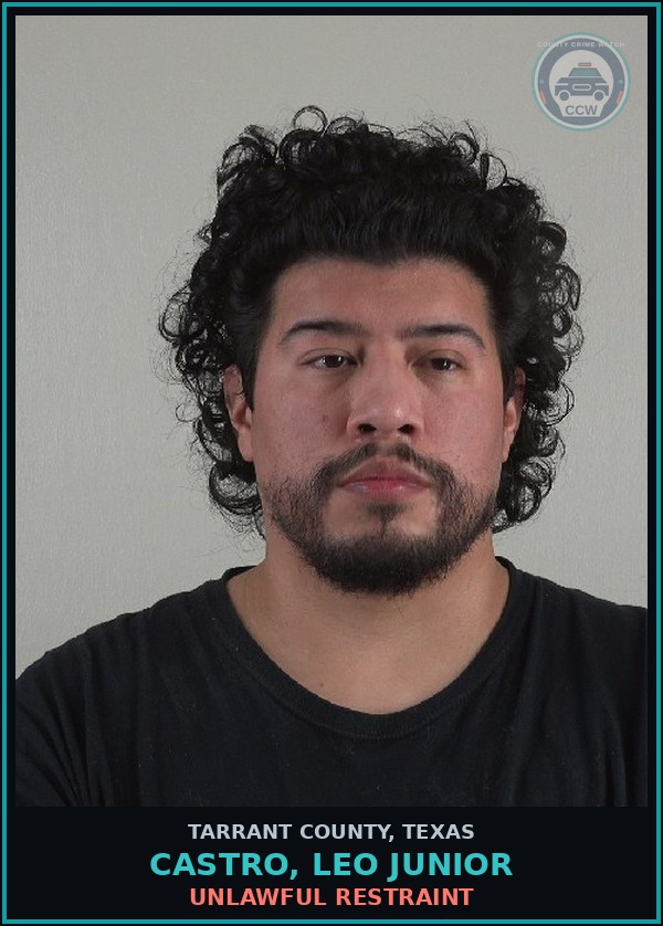 Booking mugshot of Castro, Leo Junior in Tarrant County