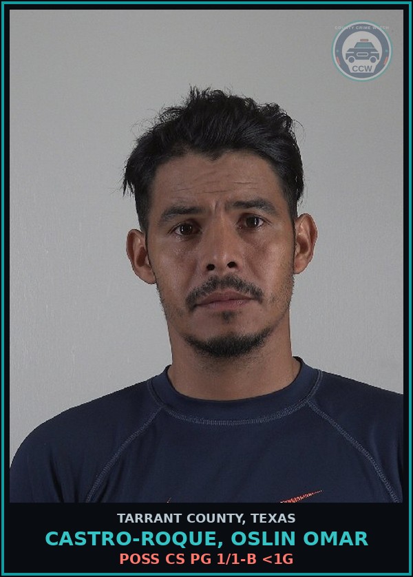 Booking mugshot of Castro-Roque, Oslin Omar in Tarrant County
