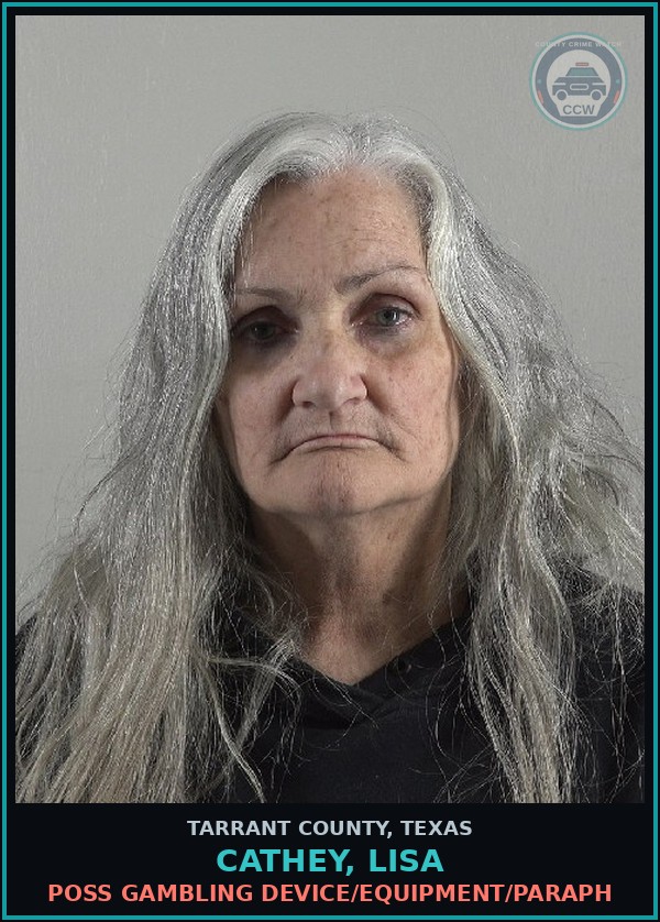 Booking mugshot of Cathey, Lisa in Tarrant County