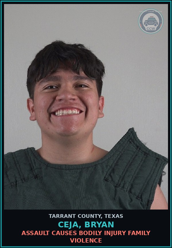 Booking mugshot of Ceja, Bryan in Tarrant County