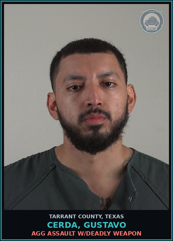 Booking mugshot of Cerda, Gustavo in Tarrant County