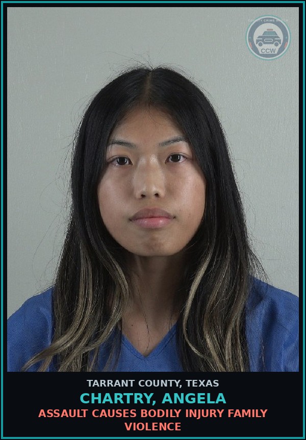 Booking mugshot of Chartry, Angela in Tarrant County