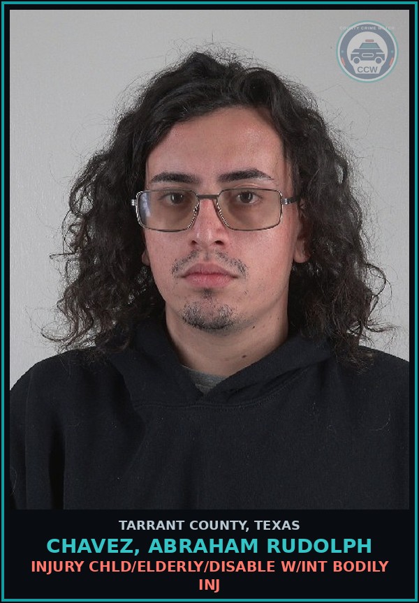 Booking mugshot of Chavez, Abraham Rudolph in Tarrant County