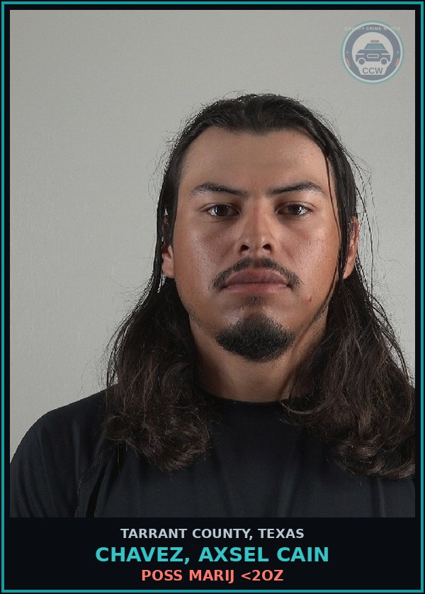 Booking mugshot of Chavez, Axsel Cain in Tarrant County