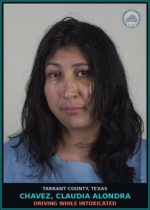 Booking mugshot of Chavez, Claudia Alondra in Tarrant County