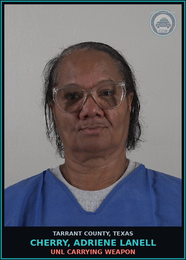 Booking mugshot of Cherry, Adriene Lanell in Tarrant County
