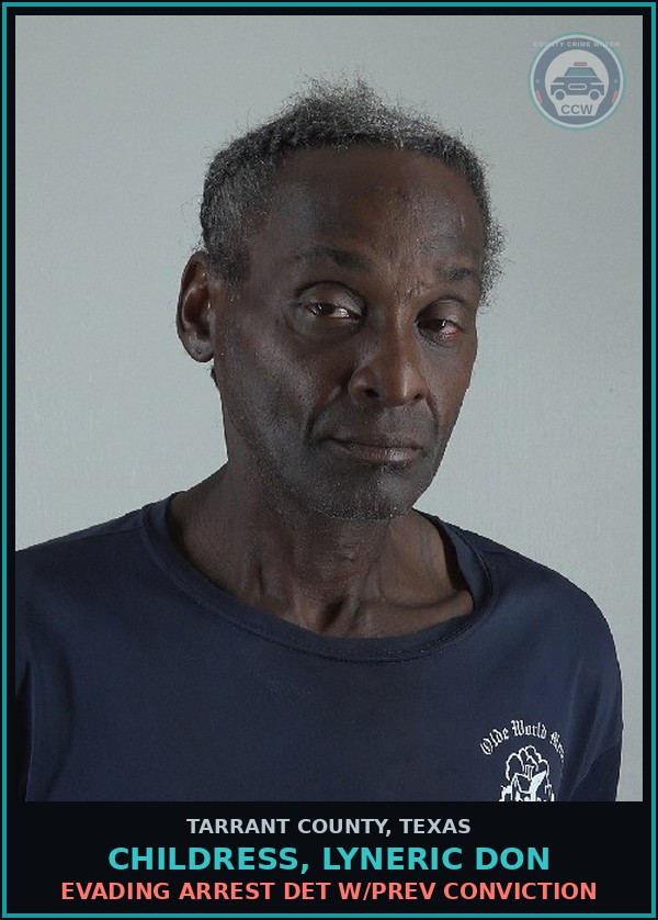 Booking mugshot of Childress, Lyneric Don in Tarrant County