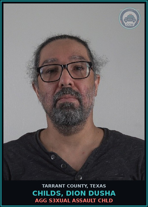 Booking mugshot of Childs, Dion Dusha in Tarrant County