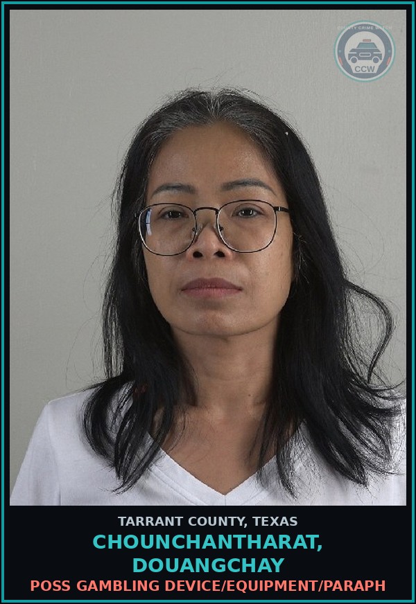 Booking mugshot of Chounchantharat, Douangchay in Tarrant County