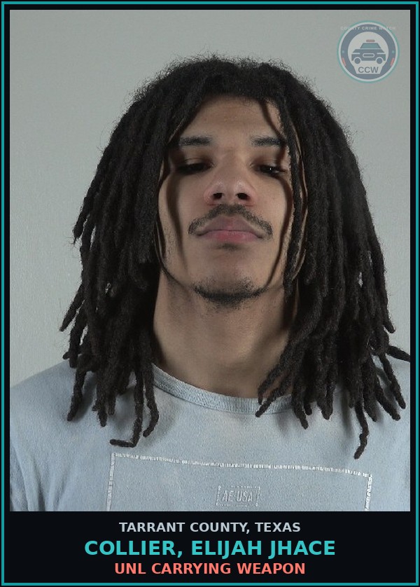 Booking mugshot of Collier, Elijah Jhace in Tarrant County