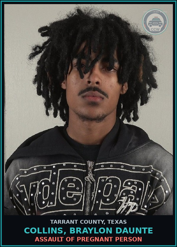 Booking mugshot of Collins, Braylon Daunte in Tarrant County