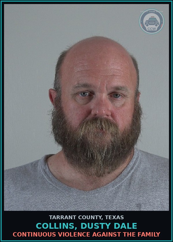 Booking mugshot of Collins, Dusty Dale in Tarrant County
