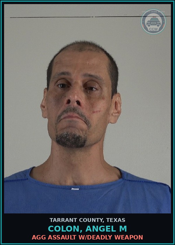 Booking mugshot of Colon, Angel M in Tarrant County