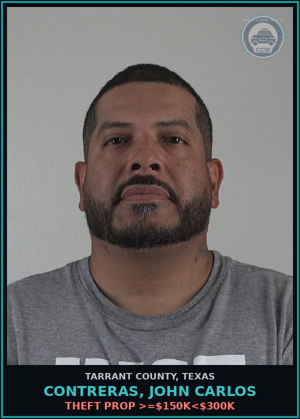 Booking mugshot of Contreras, John Carlos in Tarrant County