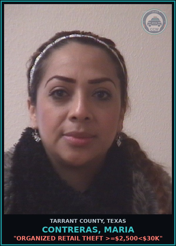 Booking mugshot of Contreras, Maria in Tarrant County