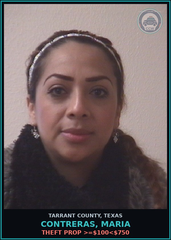 Booking mugshot of Contreras, Maria in Tarrant County