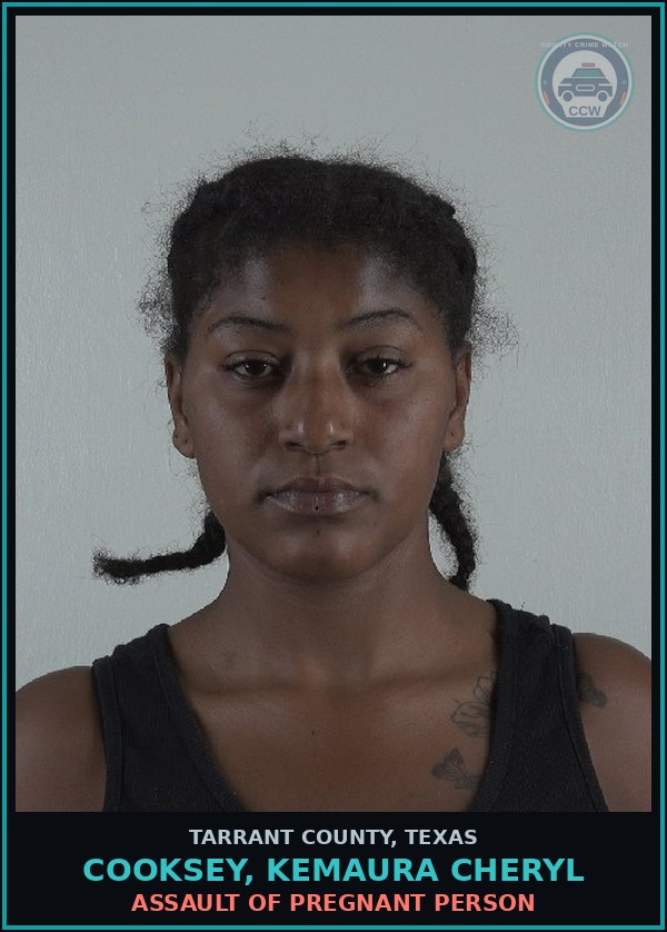 Booking mugshot of Cooksey, Kemaura Cheryl in Tarrant County