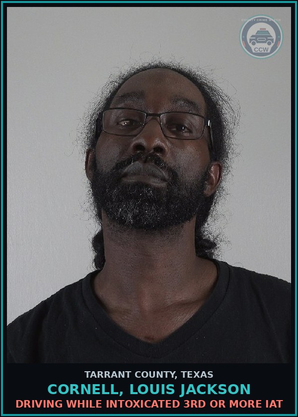 Booking mugshot of Cornell, Louis Jackson in Tarrant County