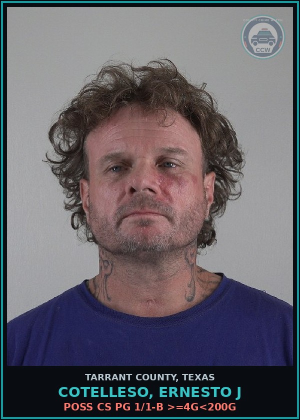 Booking mugshot of Cotelleso, Ernesto J in Tarrant County