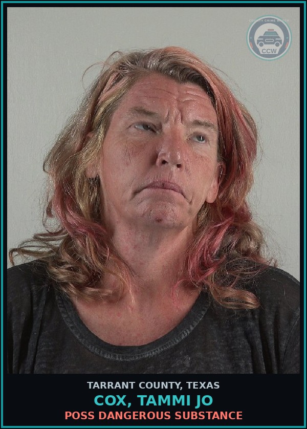 Booking mugshot of Cox, Tammi Jo in Tarrant County