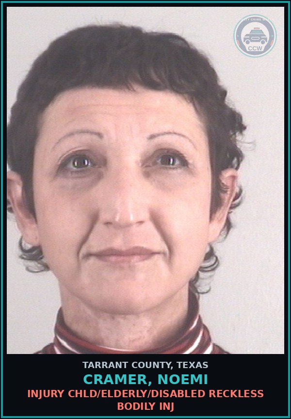 Booking mugshot of Cramer, Noemi in Tarrant County
