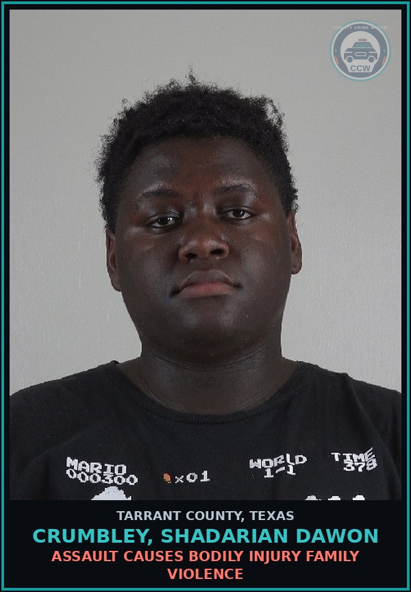 Booking mugshot of Crumbley, Shadarian Dawon in Tarrant County