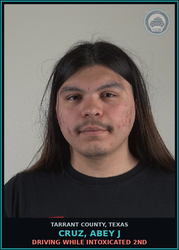 Booking mugshot of Cruz, Abey J in Tarrant County