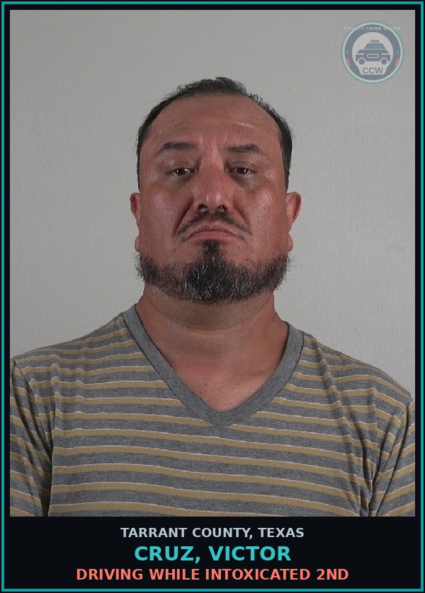 Booking mugshot of Cruz, Victor in Tarrant County