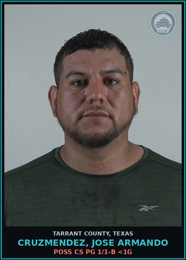 Booking mugshot of Cruzmendez, Jose Armando in Tarrant County