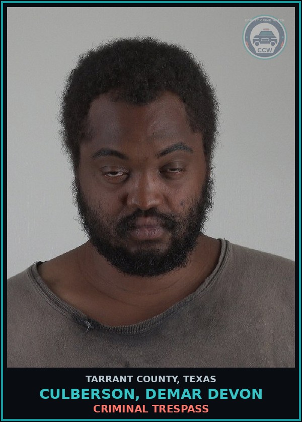 Booking mugshot of Culberson, Demar Devon in Tarrant County