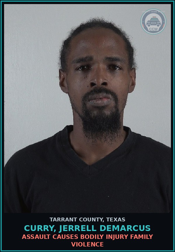 Booking mugshot of Curry, Jerrell Demarcus in Tarrant County