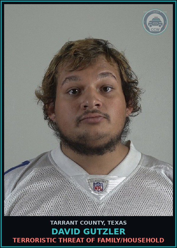 Booking mugshot of David Gutzler in Tarrant County
