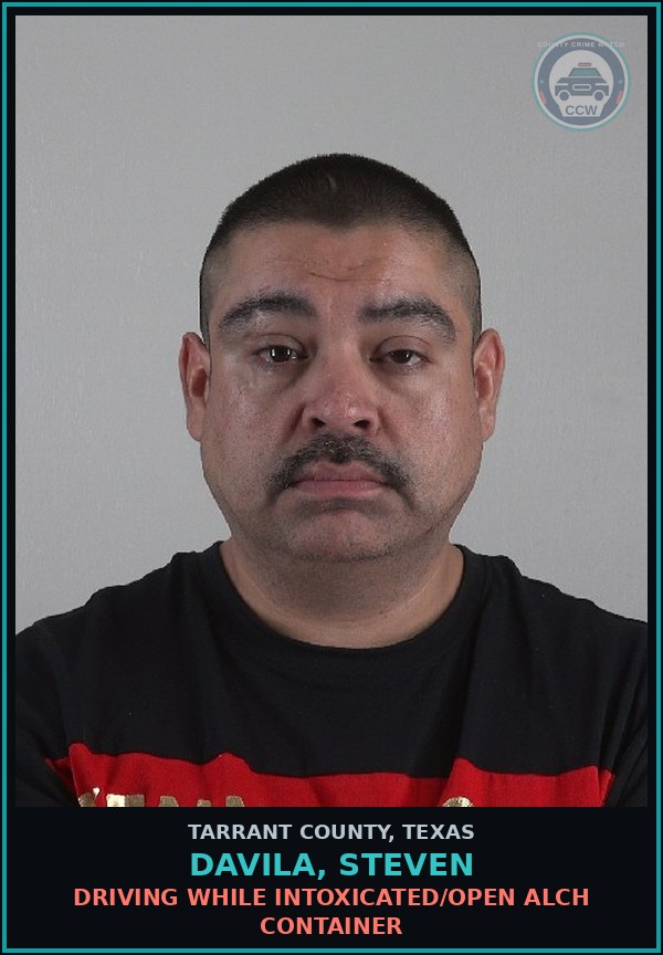 Booking mugshot of Davila, Steven in Tarrant County