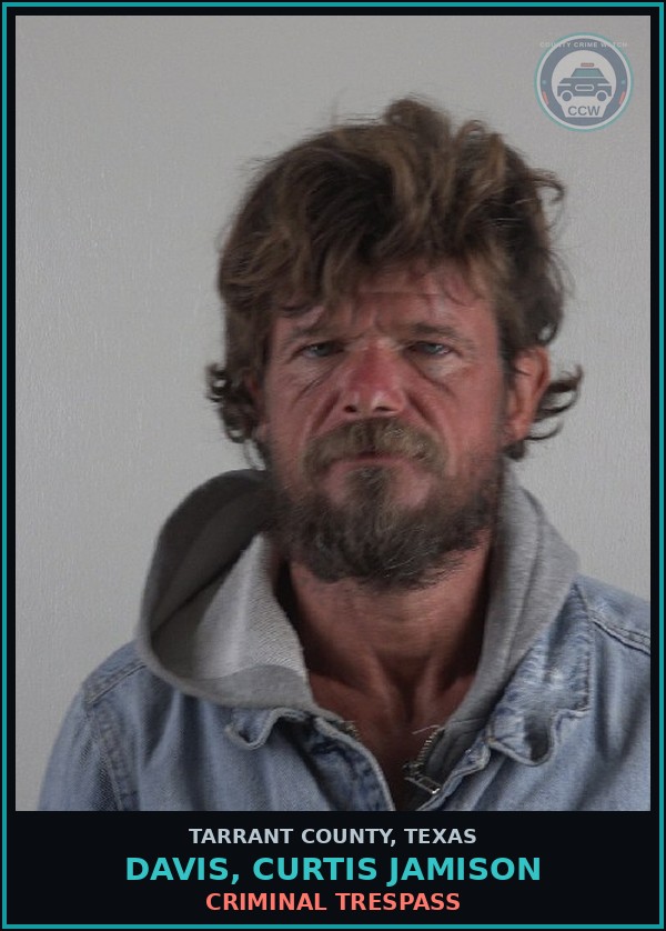 Booking mugshot of Davis, Curtis Jamison in Tarrant County