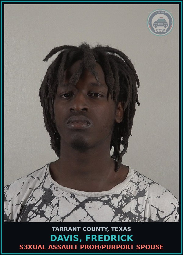 Booking mugshot of Davis, Fredrick in Tarrant County