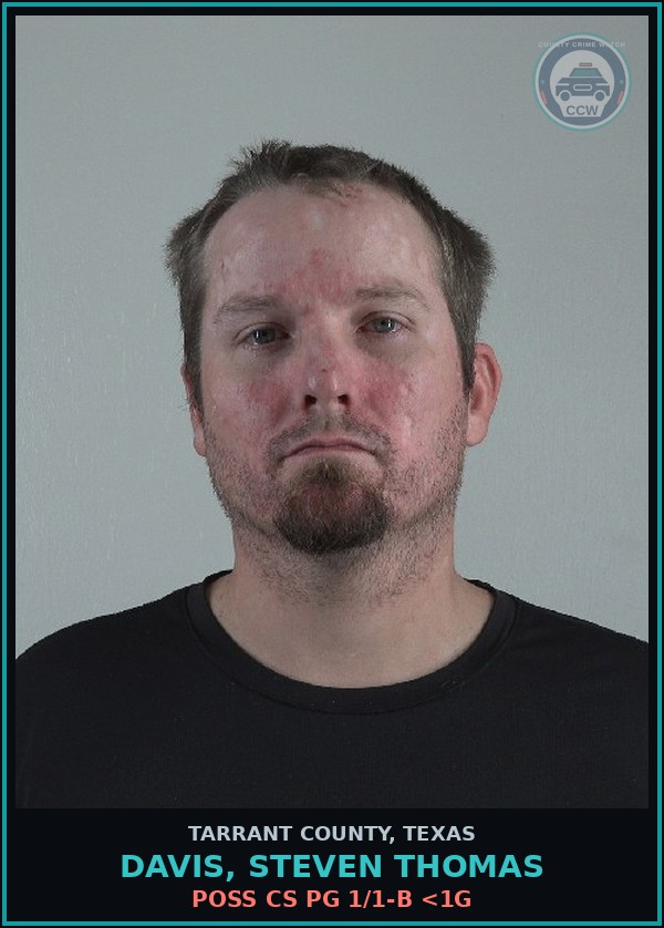 Booking mugshot of Davis, Steven Thomas in Tarrant County