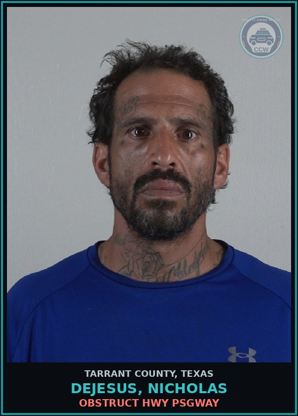 Booking mugshot of Dejesus, Nicholas in Tarrant County