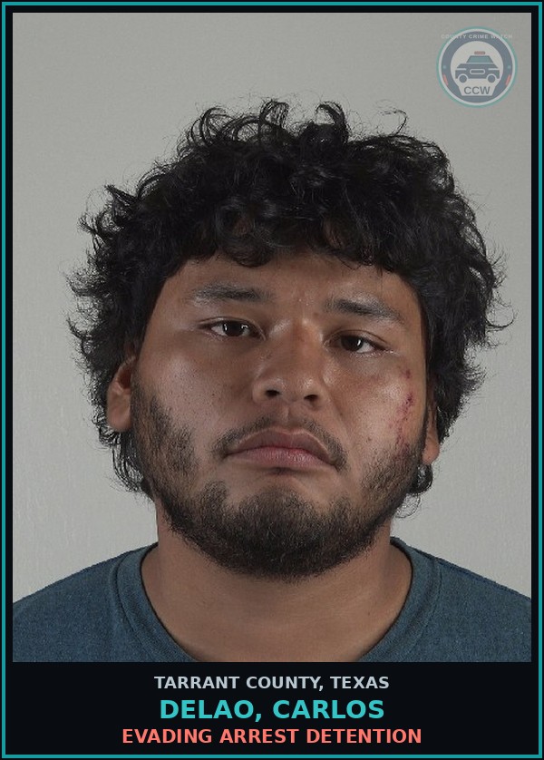 Booking mugshot of Delao, Carlos in Tarrant County