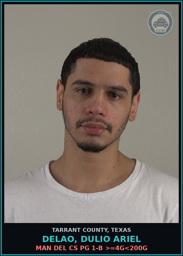 Booking mugshot of Delao, Dulio Ariel in Tarrant County