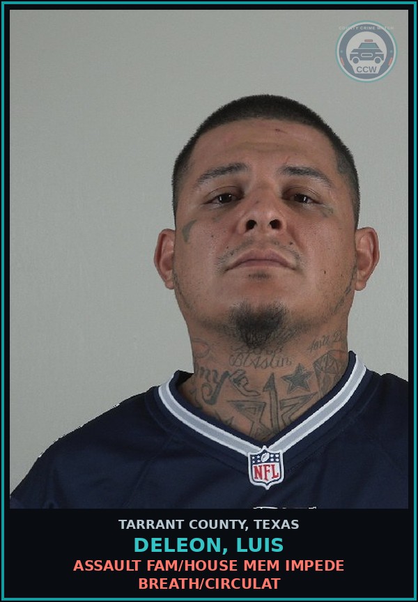 Booking mugshot of Deleon, Luis in Tarrant County