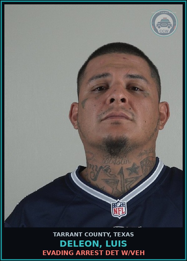 Booking mugshot of Deleon, Luis in Tarrant County