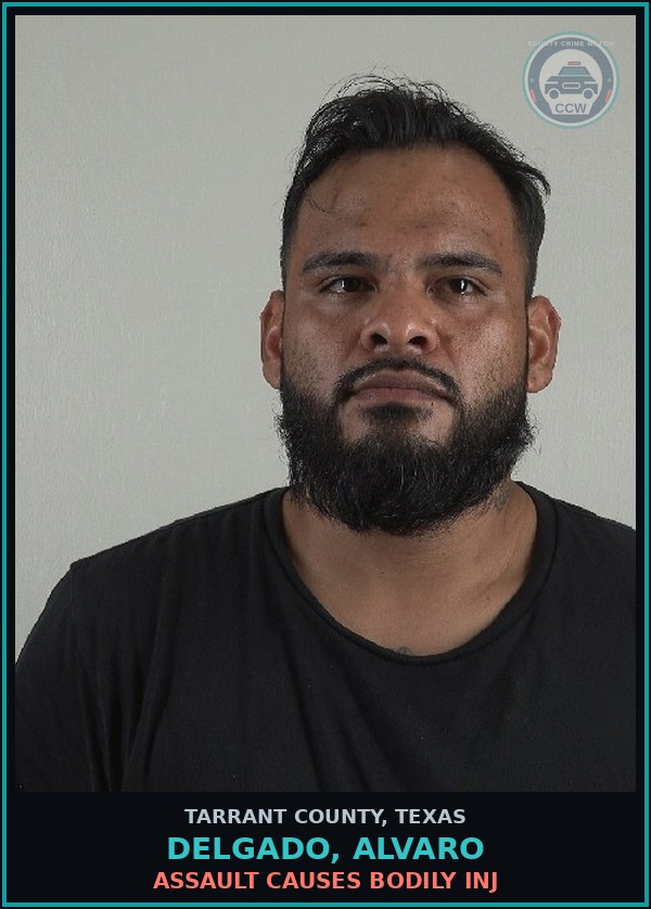 Booking mugshot of Delgado, Alvaro in Tarrant County